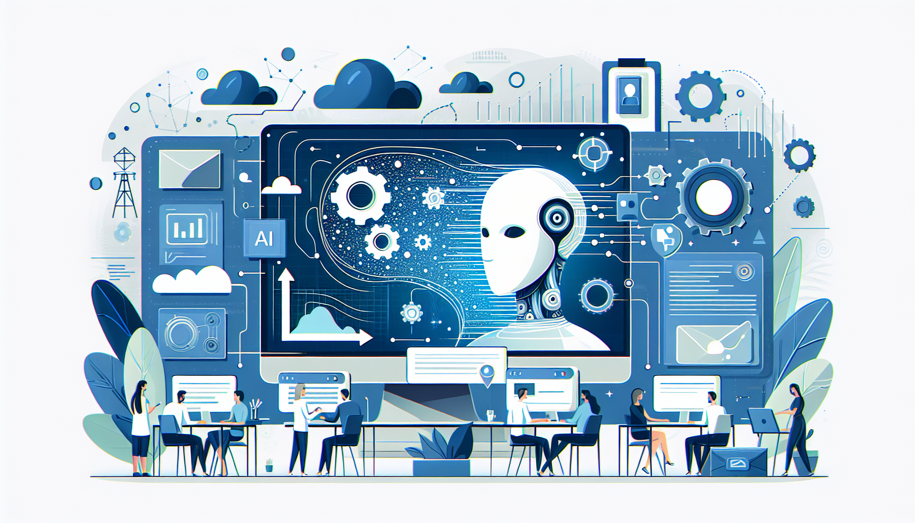 Breaking Down AI-Powered Content Creation: Digital Marketin - AI Generated Illustration