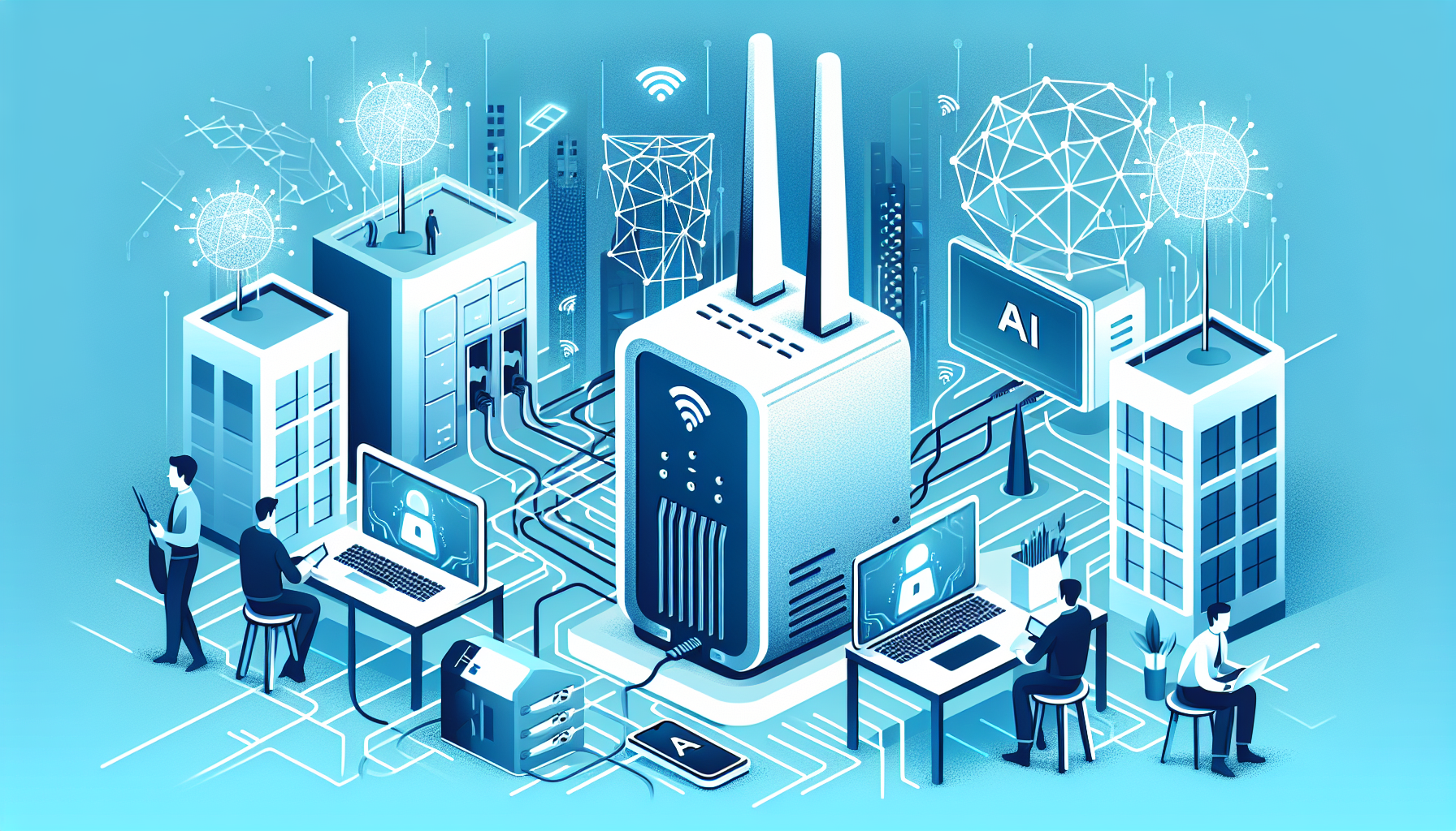 Consumer Router Security: Navigating the Surge in AI Cyberse - AI Generated Illustration