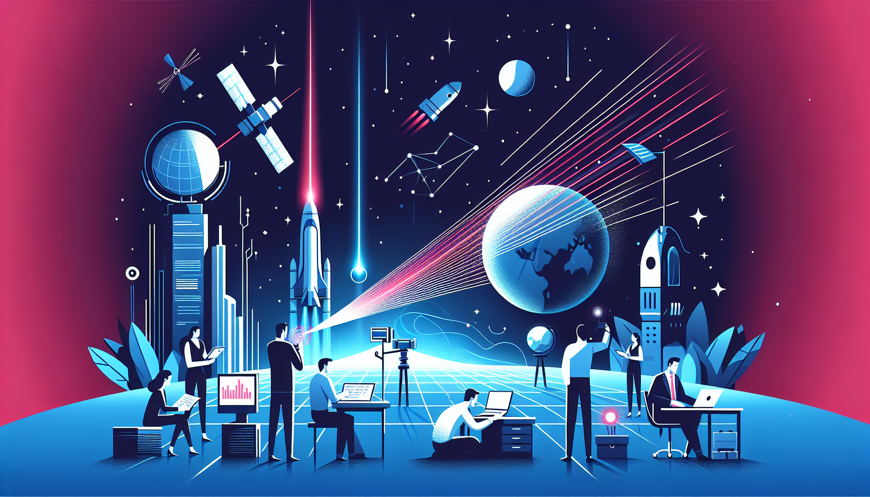 Space Laser Communications: The Next Frontier in Startup Tec - AI Generated Illustration